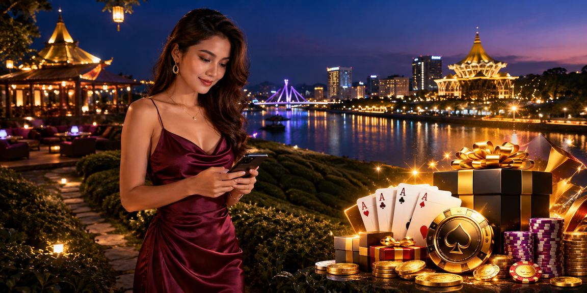 Permainan Teen Patti dalam talian bersama pemain tempatan di Kuching Sarawak
